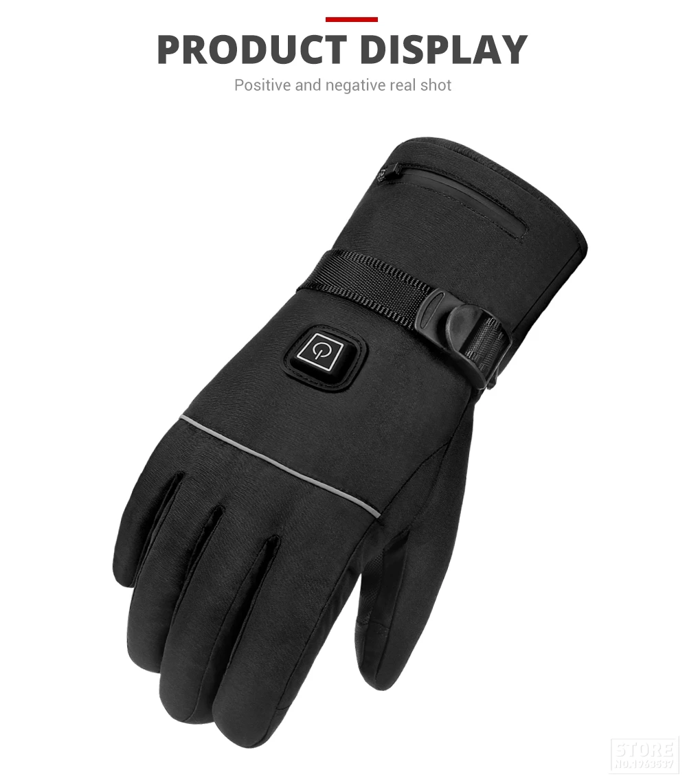 Зимние перчатки для велоспорта, водонепроницаемые, с подогревом, Guantes Ciclismo, сенсорный экран, на батарейках, велосипедные перчатки для гонок, верховой езды, лыжные перчатки