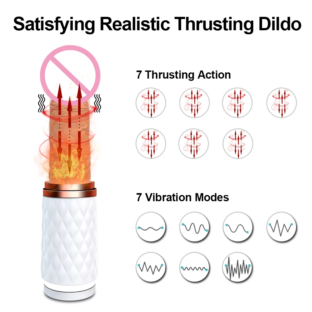 Thrusting Dildo Vibrator Automatische G Spot Met Zuignap Seksspeeltje Voor Vrouwen Volwassen Hand-Gratis Sex Fun Anale vibrator Voor Orgasme