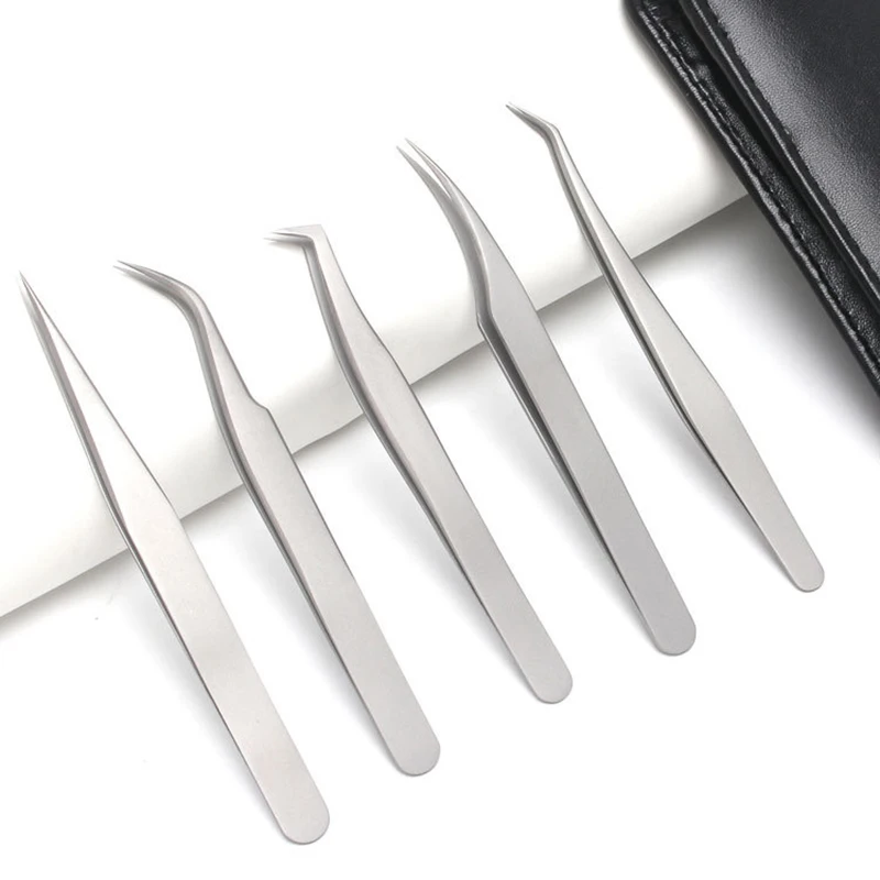 Frosted tweezers anti static eyelash tweezers superhard Eyelash Extension tool Best Quality Tweezer 5