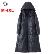 Aliexpress - 2021 sheepskin fur coat women’s medium leather long large version Hooded Coat M to 4xl