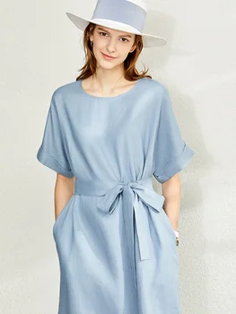 Official ladies' minimal linen summer Dress