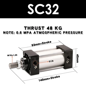 

SC standard cylinder pneumatic compression air compressor with rod SC32X25X50X75X150X250X300S magnetic tape SC32X50S SC32X100S