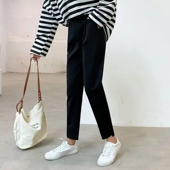 

New Harem Pants Women Autumn Spring High Waist Pockets black Trousers Women Casual Plus Size casual Pants pantalon femme