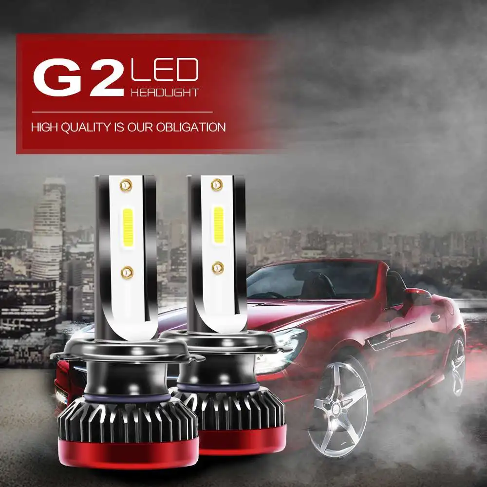 G2 автомобильный мини светодиодный комплект фар 160 Вт 30000LM 6000K H1 H3 H7 H8/9/11 9005/HB3/H10 9006/HB4 9012 лампа дальнего/ближнего света
