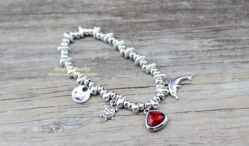 Anslow бренд Дельфин Черепаха Подвески DIY Регулируемый кристалл сердце девушка студентов браслет для женщин леди ребенок подарок LOW0773LB