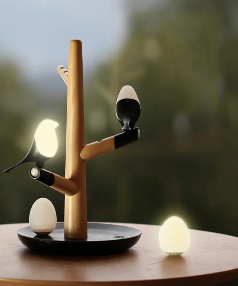 Magpie Bird USB зарядное устройство ночной Светильник Интеллектуальный Вибрационный индукционный светодиодный настольный светильник маленькие яйца светодиодный светильник домашний декор Новинка подарки