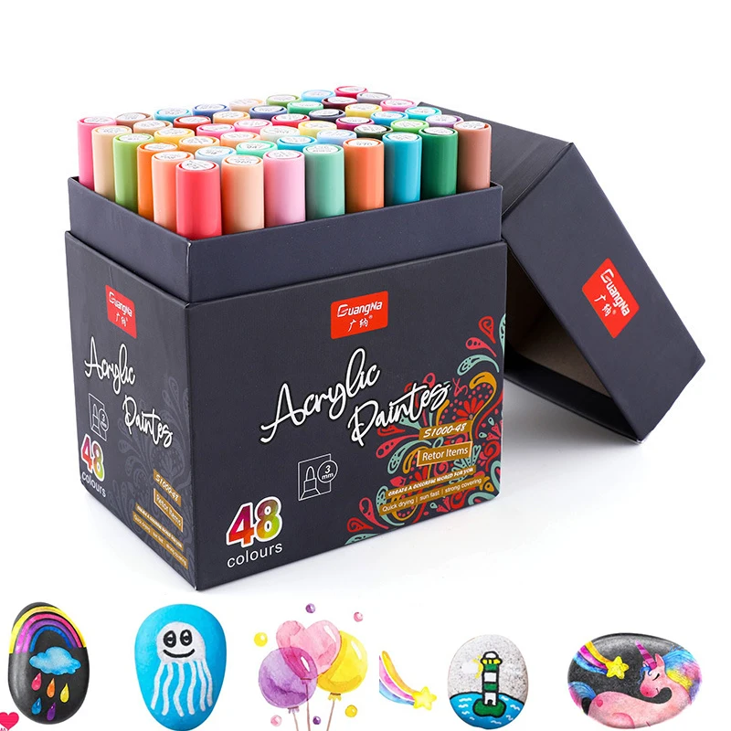 12/24/36/48 Morandi Colored Acrylic Paint Marker Art Pen for Rock Ceramic Glass Mug Wood Fabric Canvas Supplies | Канцтовары для