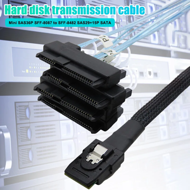 Новый мини SAS 36P SFF-8087 к SFF-8482 SAS29 Разъемы SATA кабель передачи DOM668 | Компьютеры и офис