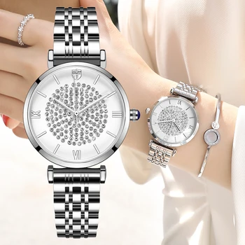 

RUIMAS Women Watch Top Luxury Brand Female Fashion Casual Stainless Steel Quartz Watches Ladies Simple Waterproof Wristwatches