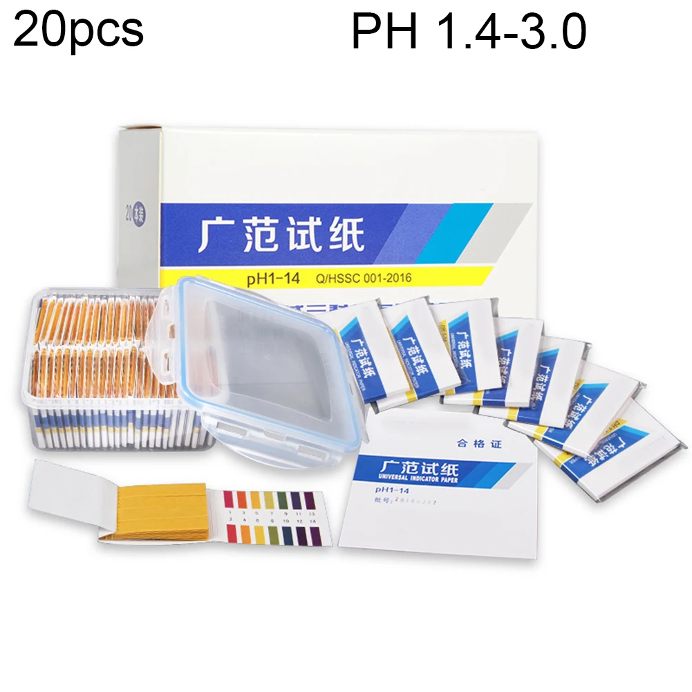 

20pcs PH Value Alkaline Acid Litmus Tester Water Quality Test Paper PH Meters Indicator Paper For Soil Urine Swimming Pool