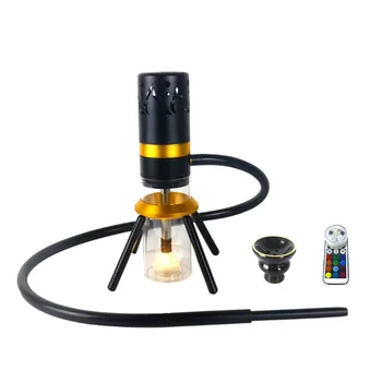 

New Style Creative Design Metal Hookah Shisha Set withIlluminated four-corner column hookah remote control courtyard night light