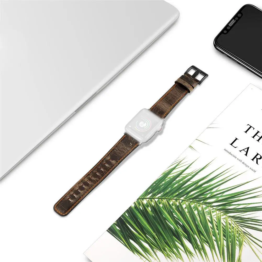 Ретро кожаные наручные браслеты Ремешки для наручных часов Apple Watch 1/2/3/4 сменные ремешки для часов браслет для наручных часов Iwatch, аксессуар