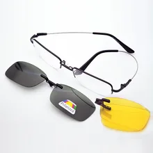 Очки с эффектом памяти, оправа, складной магнит, зажим для близорукости, серебряные поляризованные солнцезащитные очки, мужские зеркальные Золотые очки ночного видения, мягкие дужки