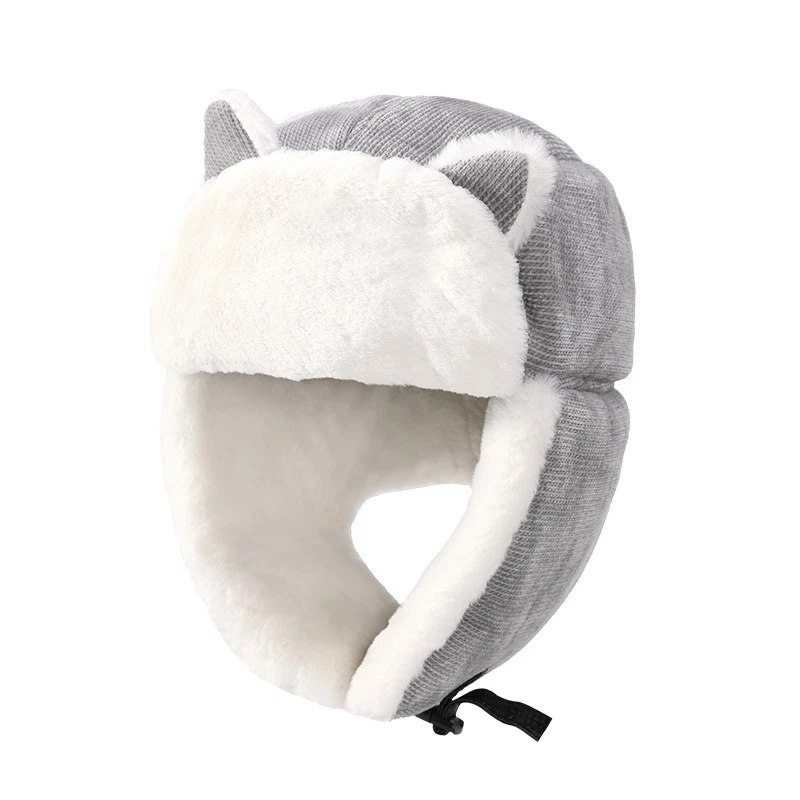 mens winter bomber hats Winter new ladies cat ears Lei Feng hat outdoor cold and warm ear protection fashion wild cute hat bomber crew beanie hat with full face covering