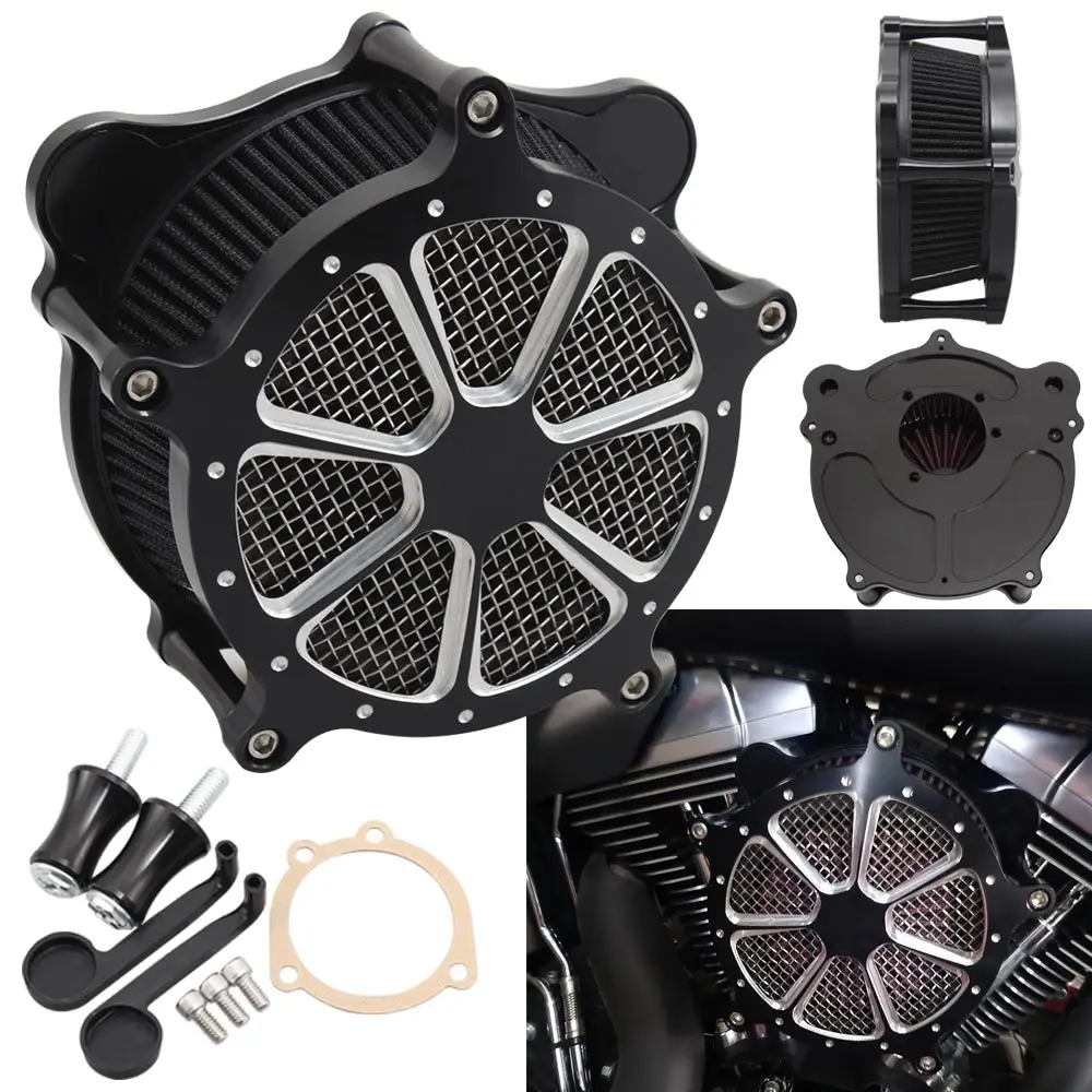 Motorcycle Billet Aluminum Craft Cut Air Cleaner Intake Filter For