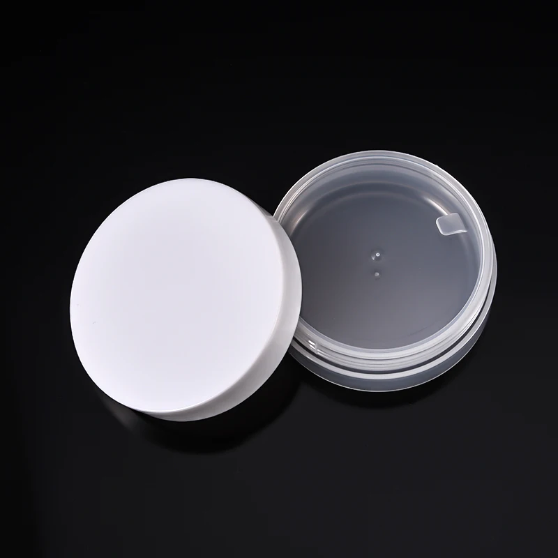 플라스틱 항아리 빈 화장품 용기, 뚜껑이 있는 투명 매트 냄비, 흰색 캡, 크림 상자 주석, 3g 5g 10g 30g 50g 100g, 도매, 100 개