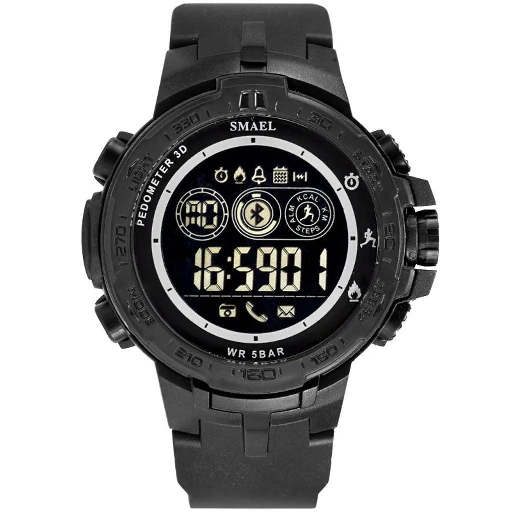 Мужские bluetooth шагомер цифровые часы reloj inteligente hombre водонепроницаемые спортивные часы SMAEL 8012 часы смарт CN