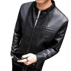 URBANFIND мужские кожаные куртки осень зима толстые пальто размер M-4XL Мужская бархатная искусственная Байкерская мотоциклетная куртка Теплая
