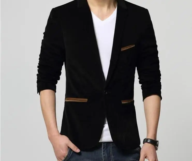 Дропшиппинг, мужской модный брендовый Блейзер, британский стиль, повседневный приталенный пиджак, Мужской Блейзер, Мужское пальто, куртка для мужчин - Цвет: Black