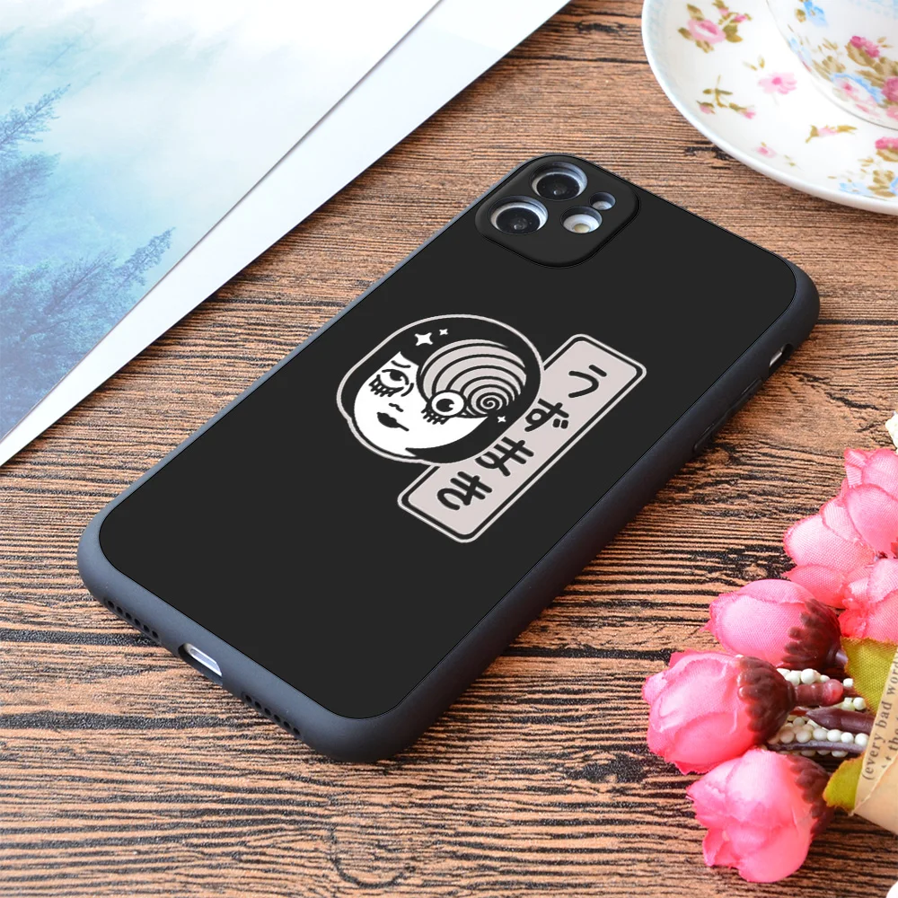 

For iPhone Junji Ito Uzumaki Spiral Print Soft Matt Apple iPhone Case