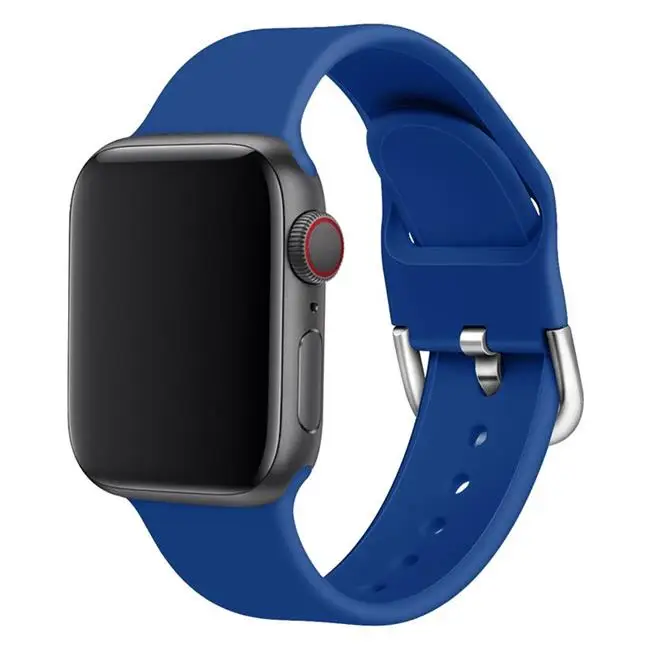 Royal blue Silcione ремешок для apple watch band 44 мм 42 мм apple watch 5, 4, 3, ремешок 38 мм, версия 40 мм наручных часов iwatch, ремешок 5/4/3/2/1 correa браслет ремешок для часов - Цвет ремешка: Royal blue
