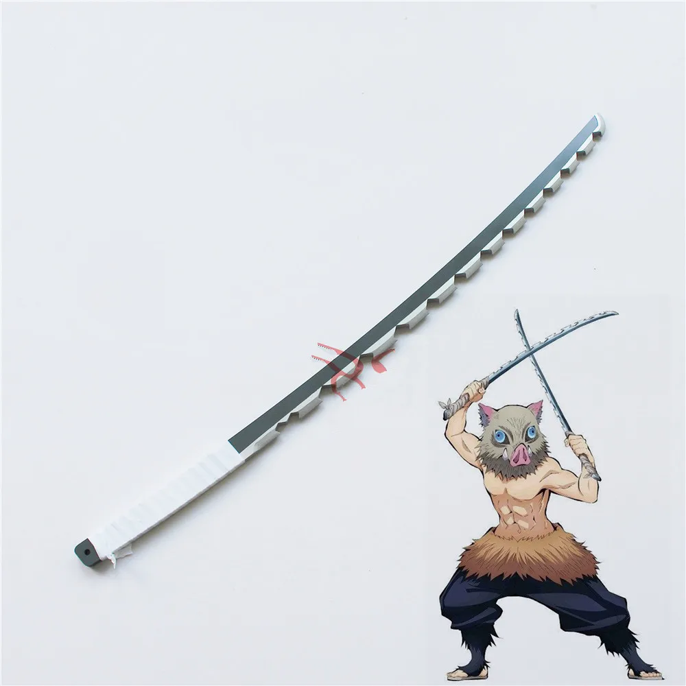 Demon Slayer Kimetsu No Yaiba Hashibira Inosuke ПВХ бутафорский меч для костюмированной игры 2 шт. оружие для косплея реквизит для костюмная вечеринка на Хэллоуин
