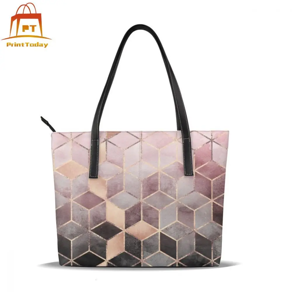 Сумочка с геометрическим узором сумки верхняя одежда ручками Подростковая