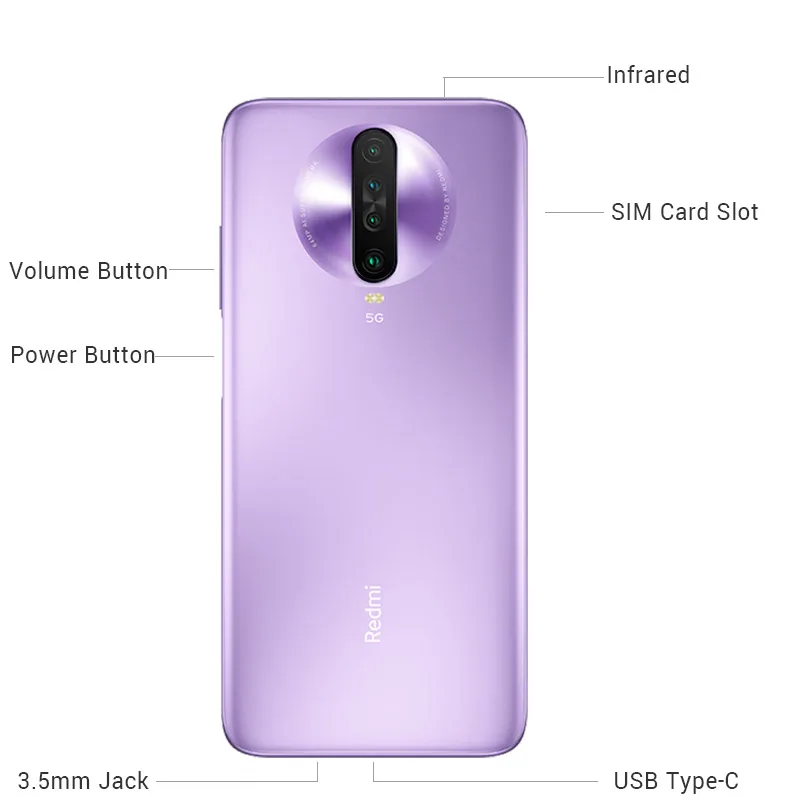 Xiaomi Redmi K30 5G 8GB 128GB Смартфон Snapdragon 76 Octa Core 30 Вт устройство для быстрой зарядки 4500 мА/ч