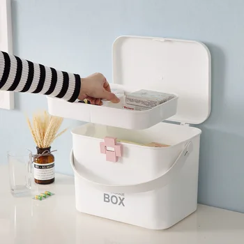 

Portable Large Capacity Emergency Medicine Box Container Storage Multi Layer Drawer Waterproof First Aid Kit Durable Organizer