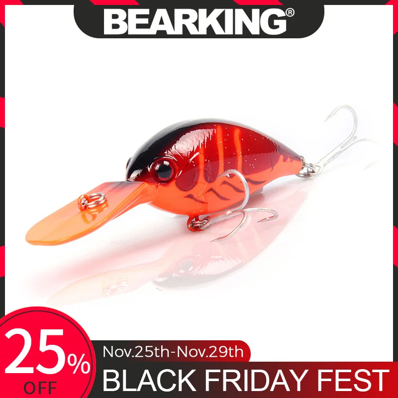 Bearking Retail professional fishing lure crank 65mm 16g 6colors for choose dive 2.5-3.2m tackle hard bait minnow | Спорт и