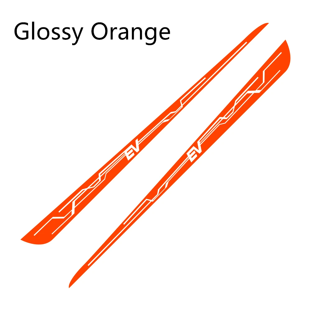 Glossy Orange 2 шт. для Chevrolet Spark автомобильные боковые наклейки на дверь авто Спортивная графика виниловая пленка наклейки автомобильный Стайлинг автомобильные принадлежности для тюнинга - Название цвета: Glossy Orange