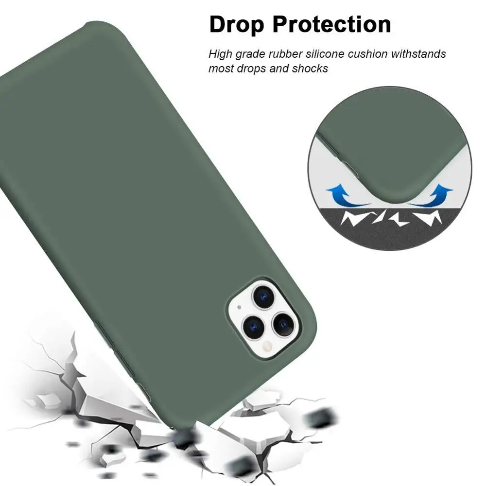 Жидкий силиконовый чехол для Apple iPhone 11 Pro Max X XR XS 8 Plus 7 6 6S ударопрочный чехол для телефона сосна зеленый аксессуары