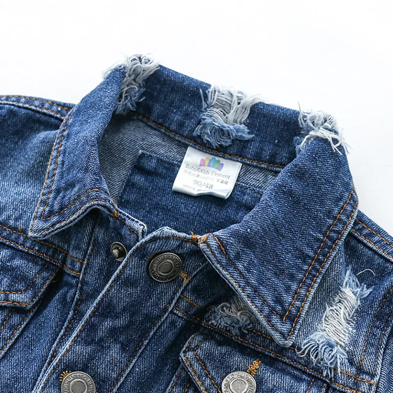 Spring New Fashion 3 4-10 12 Years Teenager Children Clothing Baby Coat Tops Handsome Kids Boys Autumn Holes Denim Jackets