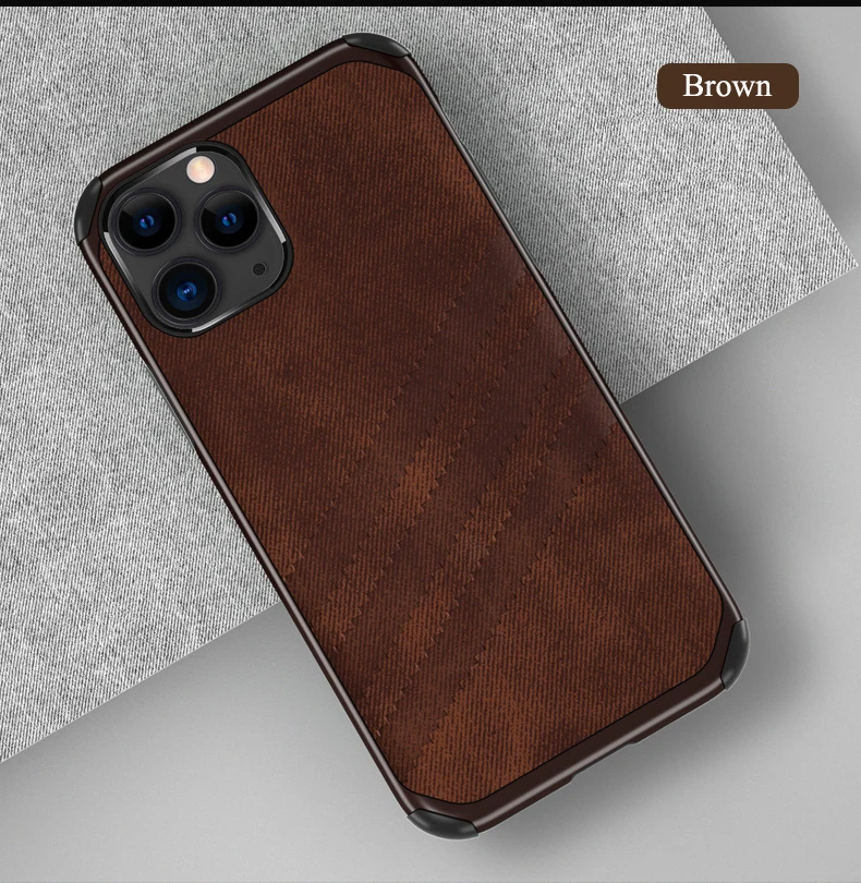 brown Роскошный тканевый чехол для телефона для iPhone 11 Pro Promax Xsmax Xs Xr X, тканевый чехол, защитный чехол из ТПУ, светильник, серый, синий, коричневый - Цвет: brown
