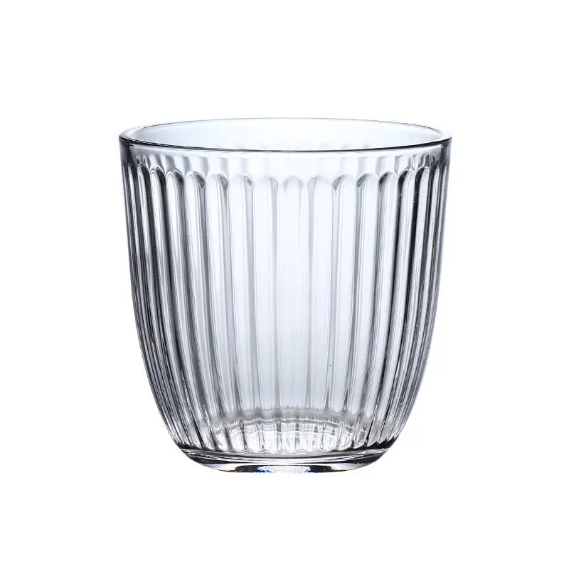 Nordic Ripple Glass Cup Ribbed Drinking Minimalist Tumbler Vertical  Japanese Glass Perfect for Coffees, Matcha, Cocktails, Water UK 