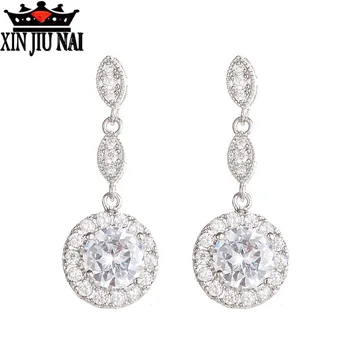 

Fashion No Pierced Drop Water Clip Earrings Jewelry Silver Color Zirconia Crystal Jackets Cuff Earrings For Women Ear Clip