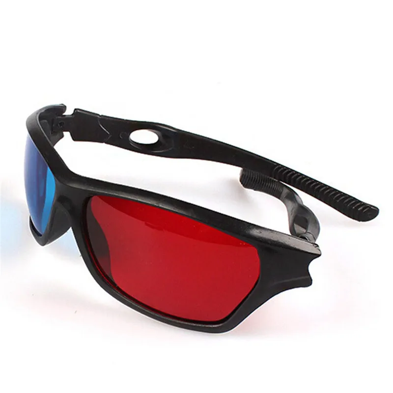 Universal 3D Plastic Glasses Red Blue Black Frame For Dimensional Anaglyph TV Movie DVD Game