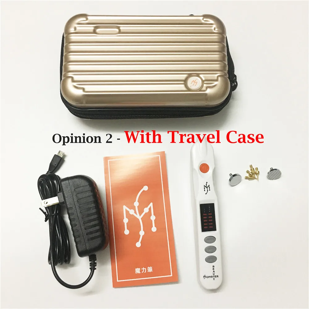 Laser Plasma Pen Mole Removal Dark Spot Remover LCD Skin Care Point Pen Skin Wart Tag Tattoo Removal Tool Beauty Care - Color: With Case US plug