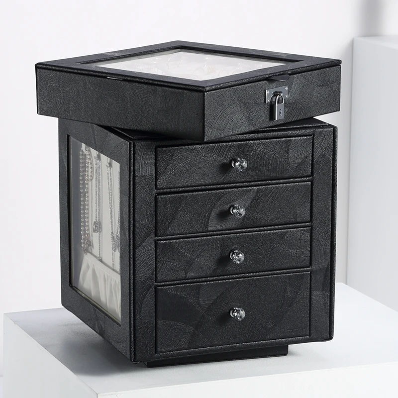 Casegrace 2020 модная 5 слойная большая шкатулка для ювелирных изделий вращающаяся шкатулка для ювелирных изделий серьги кольца коробки органайзер для ювелирных изделий Подарочная коробка|Упаковка и стойки для украшений| | АлиЭкспресс