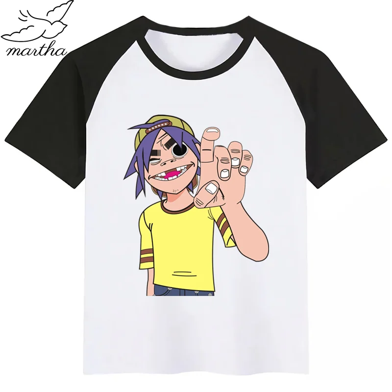 Gorillaz/Милая Детская футболка с рок-лентой детская одежда с короткими рукавами вечерние футболки с забавными рисунками для мальчиков и девочек