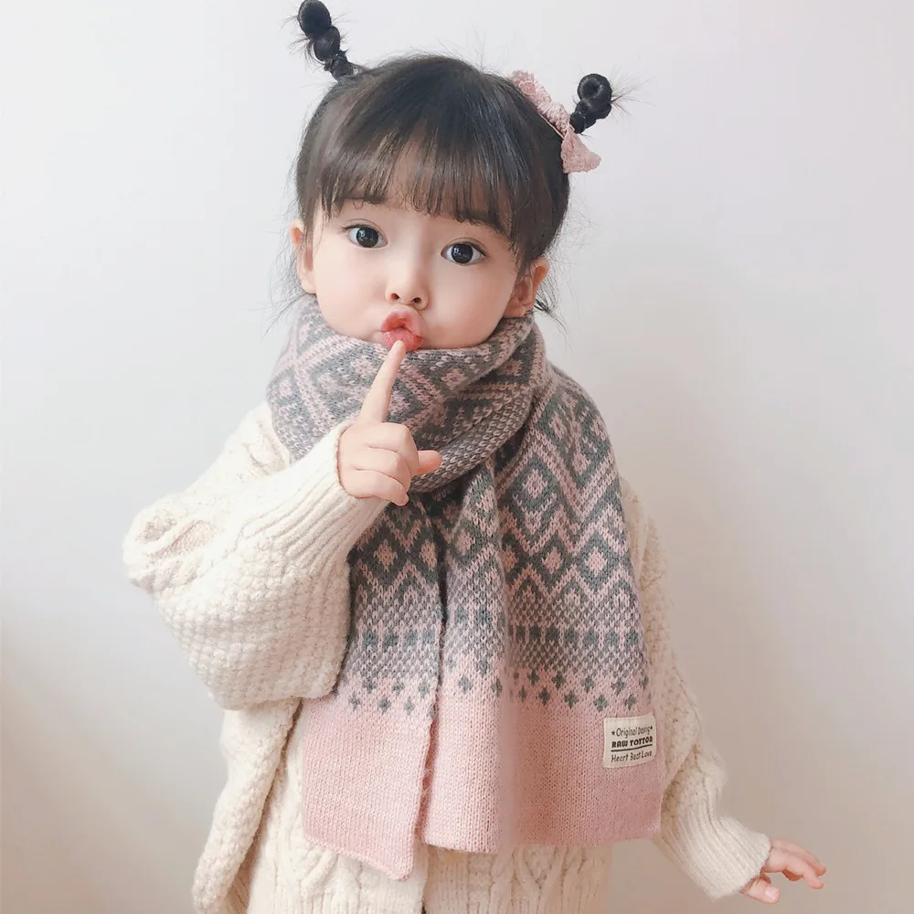 

Kids Scarf Boys Girls Baby Winter Warm Scarf Knit Shawl wool Scarf Children Neck Collar Keep Warm Accessories