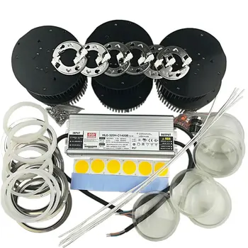 

Cree Cxb3590 320w 6pcs Cob Led Grow Light Comelet Kit Heat Sink Lentes Con Meanwell HLG-320H-C1400B Led Conductor In Grow Tent