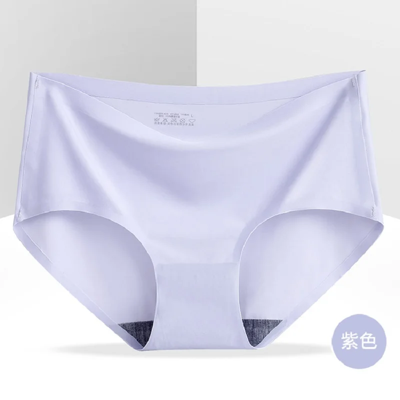 Сексуальные трусики Ondergoed Vrouw Naadloze Ice Zijde Mid Vrouwelijke Taille Slip Onzichtbare Zachte Ademend Panty| |