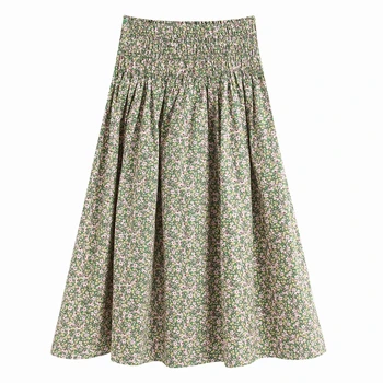 

Women Camis and Skirts Summer 2020 New Fashion Floral Prints Crop Top and Long Skirt Female 2 Pieces Set