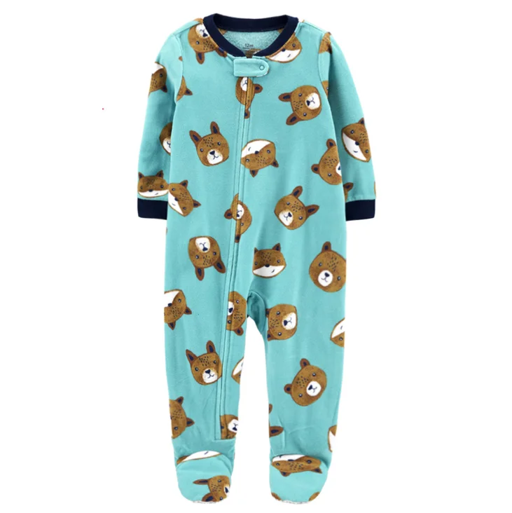 Комбинезоны для новорожденных 2019 Зимние флисовые теплые пижамы младенцев с