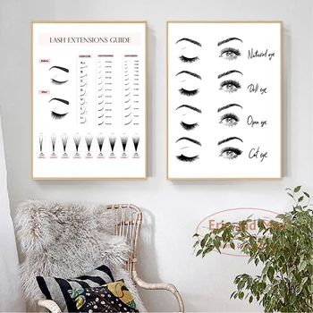 

Lash Extensions Technician Guide Canvas Painting Makeup Posters And Prints Wall Art Picture Eyelash Business Home Decorative