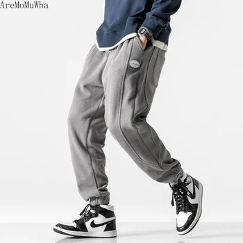 

Autumn Winter Plus Velvet Thickening Footwear Overalls MenTrendy Brand Sports Pants Men's Korean Version Loose Wild Feet Pants