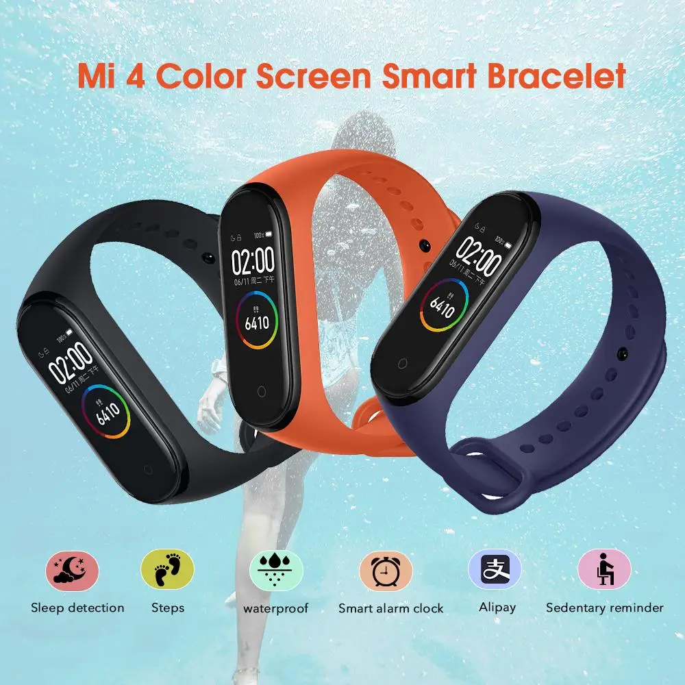 Global Xiaomi mi Band 4 Смарт-часы пульсометр фитнес-браслет Xiaomi mi-браслет глобальная Версия спортивные музыкальные часы mi Band 4