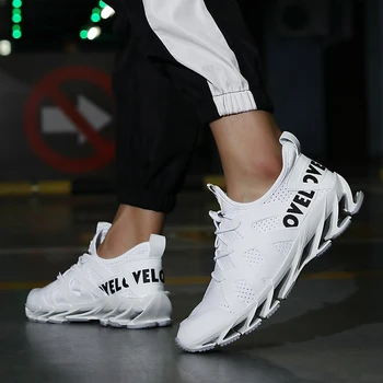 

New Hot Shoes Man Sports Sneakers for Men Running Shoes Sports Stretch Fabric Men's Sport Shoes Anti Slip Mens Running Shoes A9