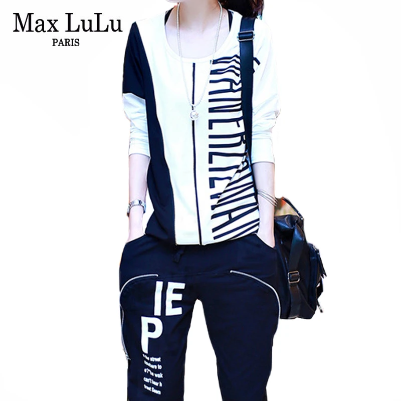 Max LuLu 2020 новые корейские весенние модные женские костюмы с принтом повседневные
